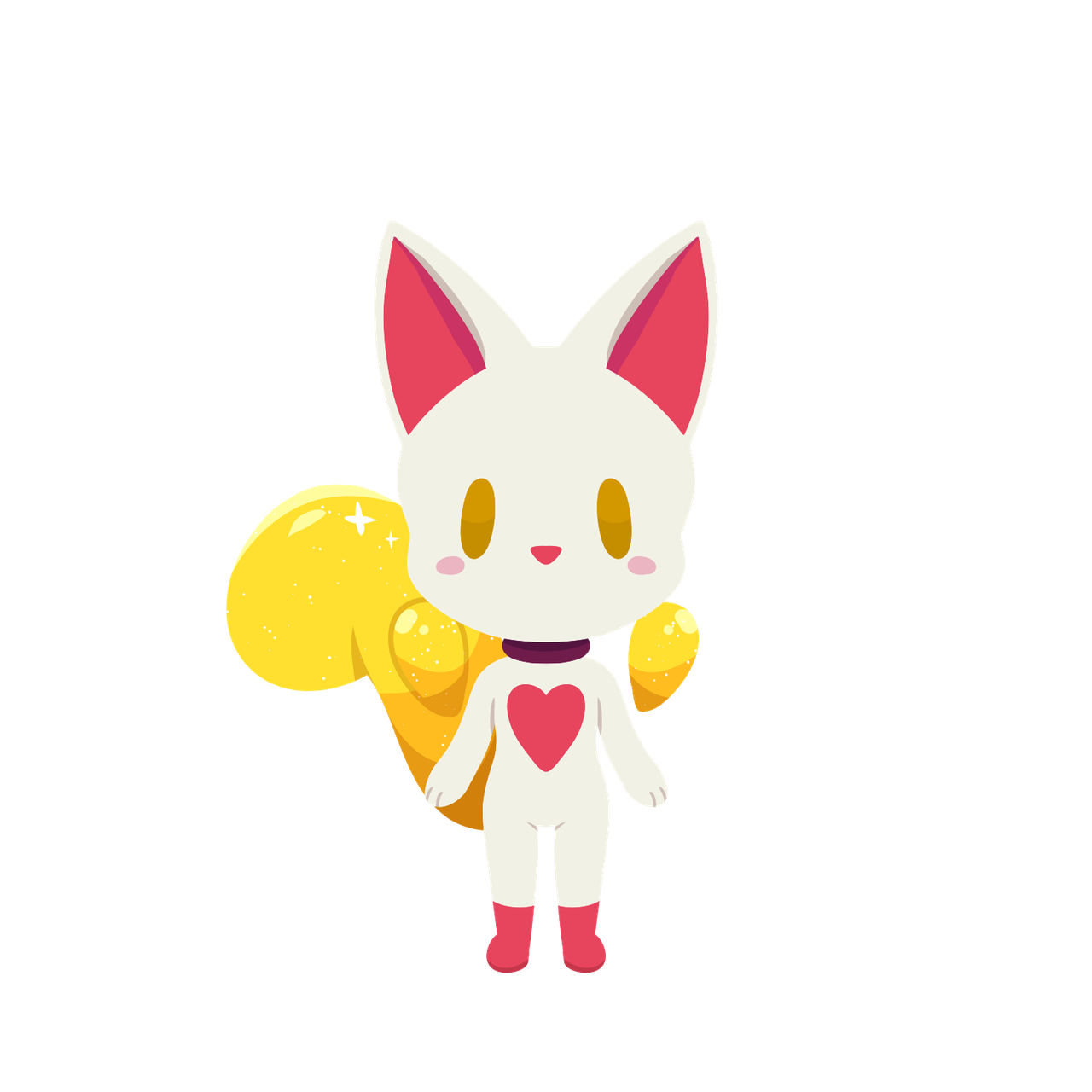 lineless, massive ears, pupilless eyes, sparkles in the tail and wings